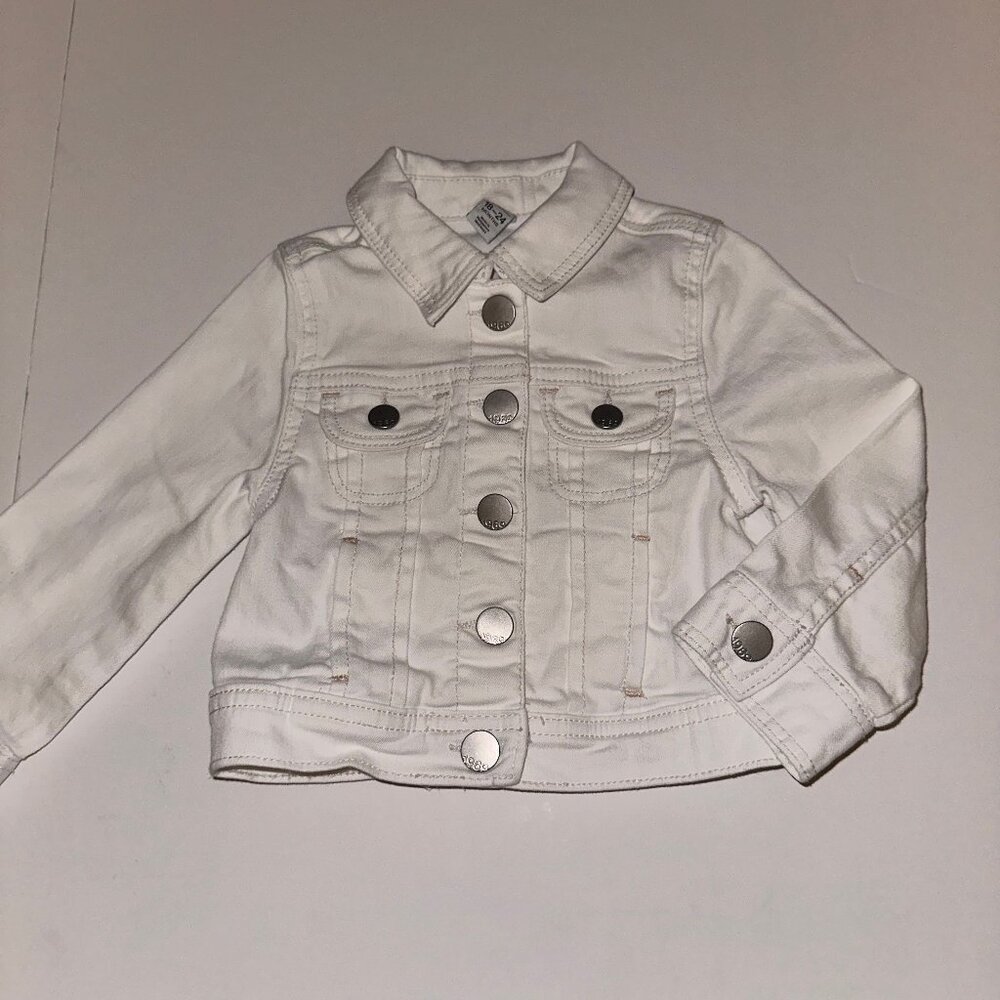 Baby Gap WHITE DENIM Girls Blue JEANS DENIM JACKET 18-24M